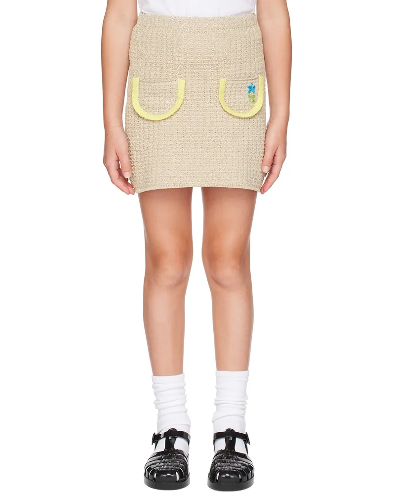 CORMIO Kids Tan Embroidered Skirt Beige