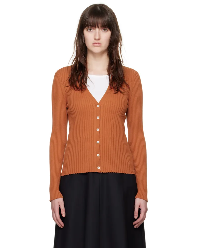 A.P.C. Orange Katie Holmes Edition Ambre Cardigan Gaf