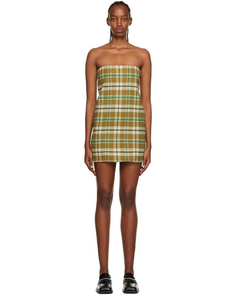 WE 11 DONE Khaki Wire Minidress Khaki