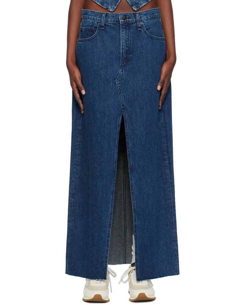 Rag & Bone Navy Avery Midi Skirt Ari