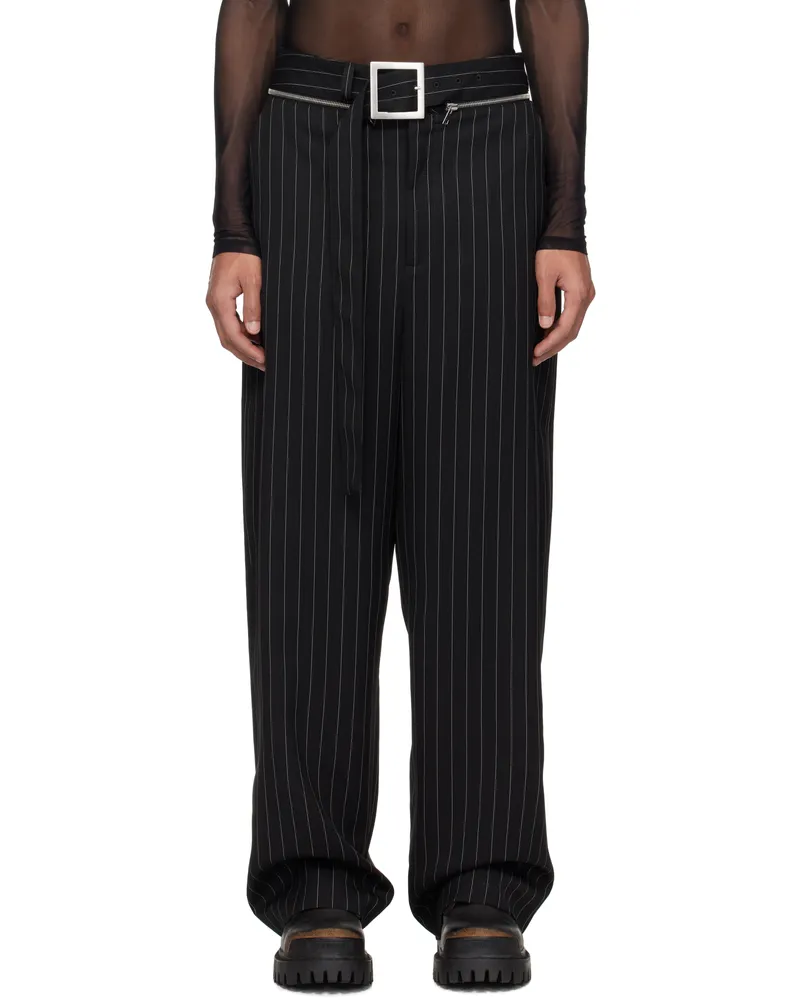 Jean Paul Gaultier Black 'The Belted Suit' Trousers 0001-black