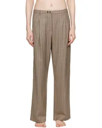 Deiji Studios Gray Twin Button Trousers Pinstripe