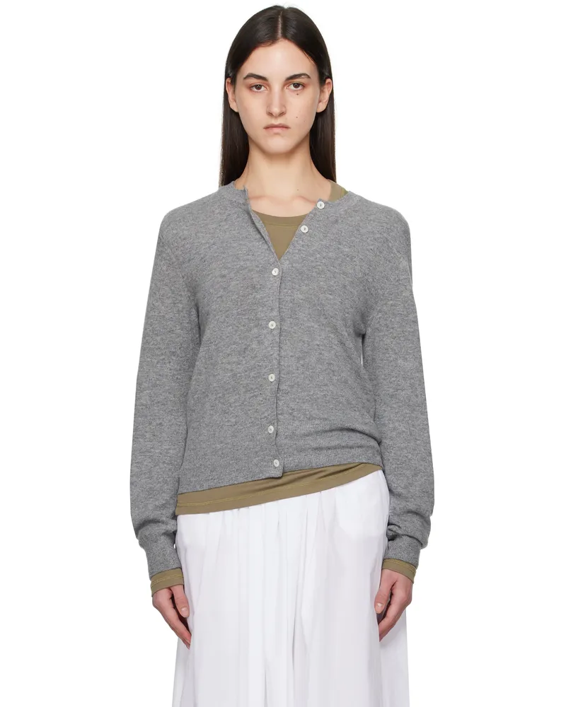 Nothing Written Red Emitt Wool Round Cardigan Gray