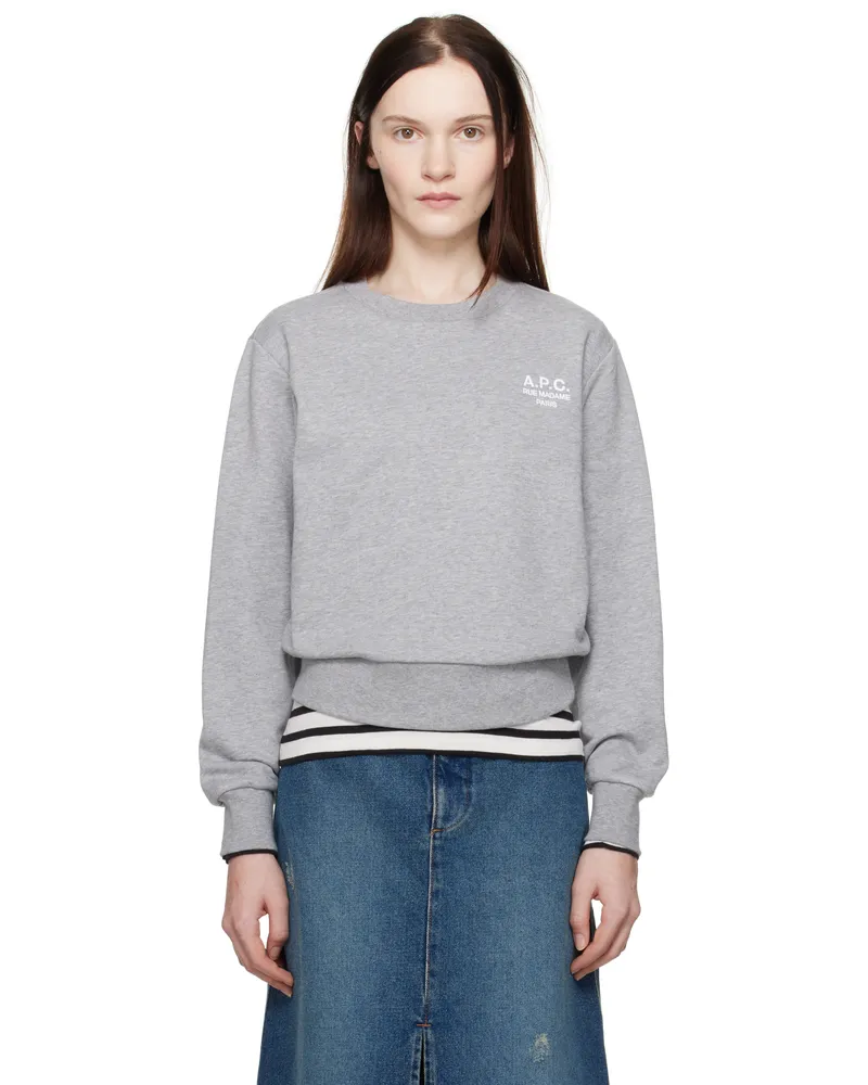 A.P.C. Gray Boxy 'Rue Madame' Sweatshirt Tpa