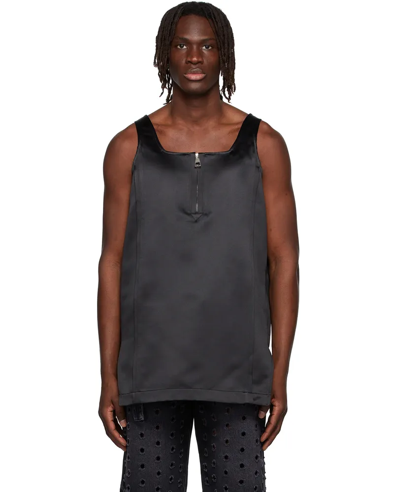 WE 11 DONE Black Polyester Tank Top Black