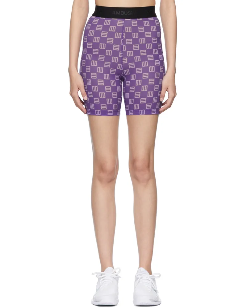 AMBUSH Purple Nylon Sport Shorts Chive