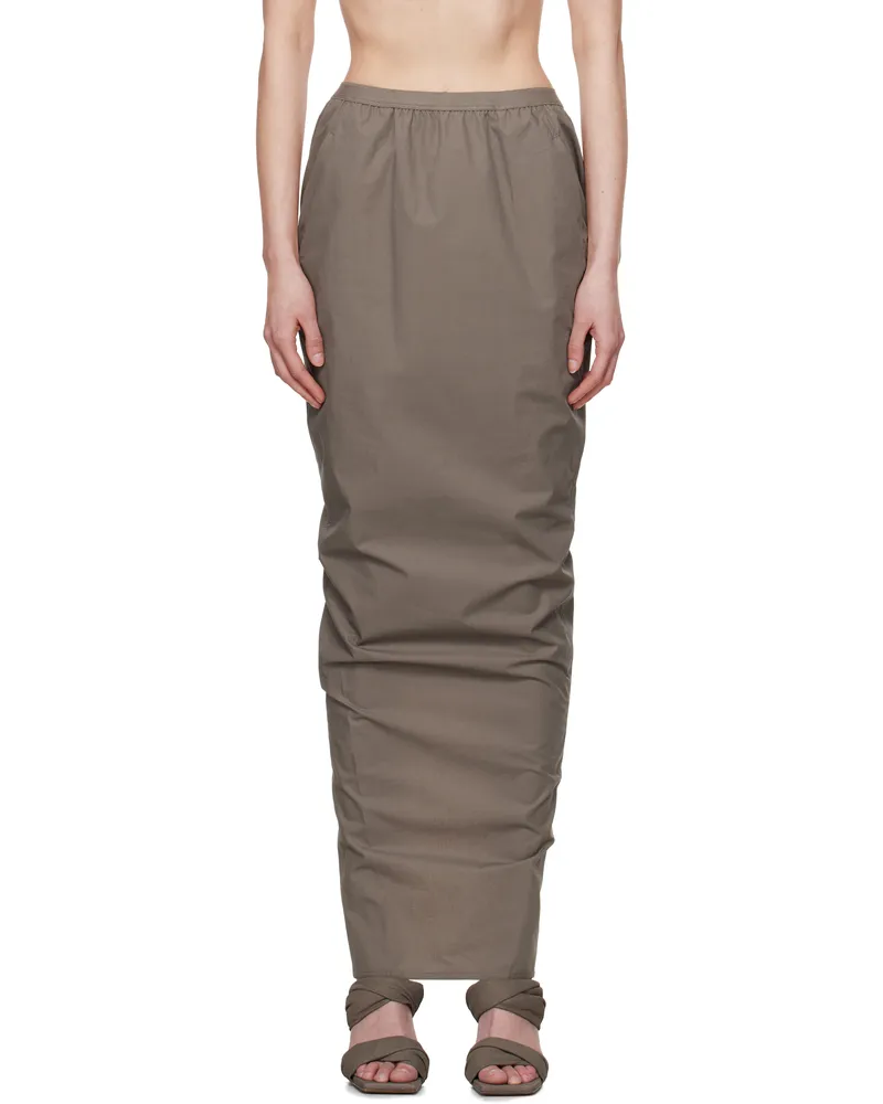 Rick Owens Gray Hollywood Soft Pillar Maxi Skirt 34