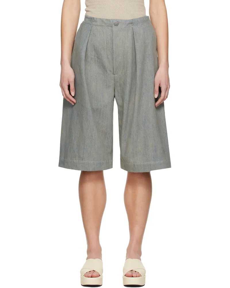 Lauren Manoogian Gray Frame Denim Shorts Db01