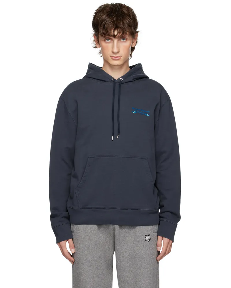 Kitsuné Navy Embroidered Hoodie P476