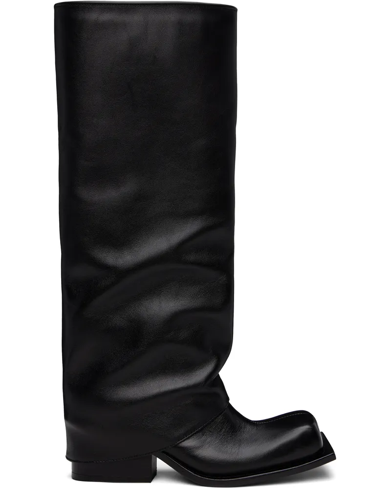 Fidan Novruzova Black Havva Chunky Heel Tall Boots Black