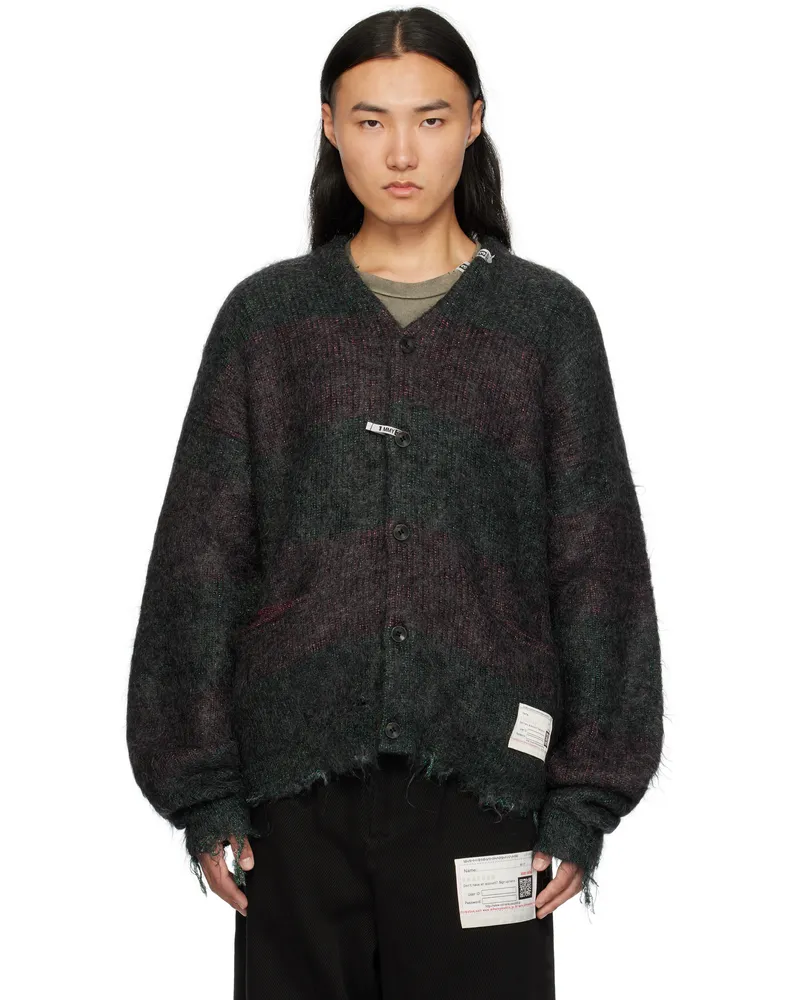 MIHARAYASUHIRO Gray Mohair Knit Cardigan Charcoal