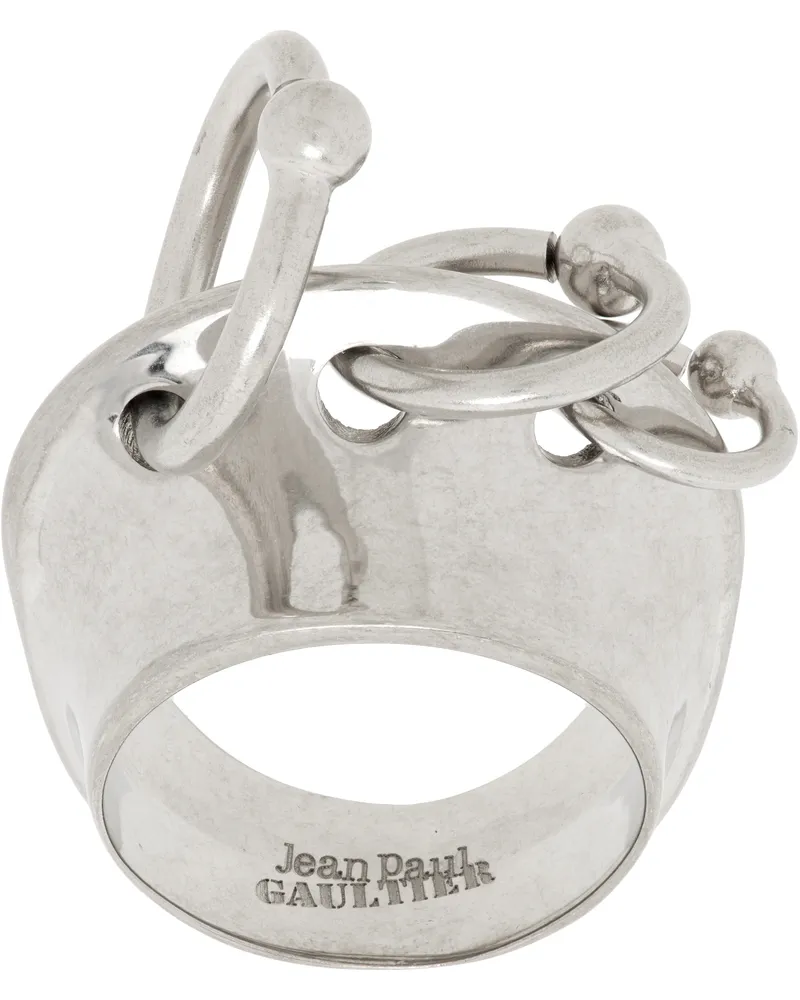 Jean Paul Gaultier Silver 'The Piercing' Ring 91-silver