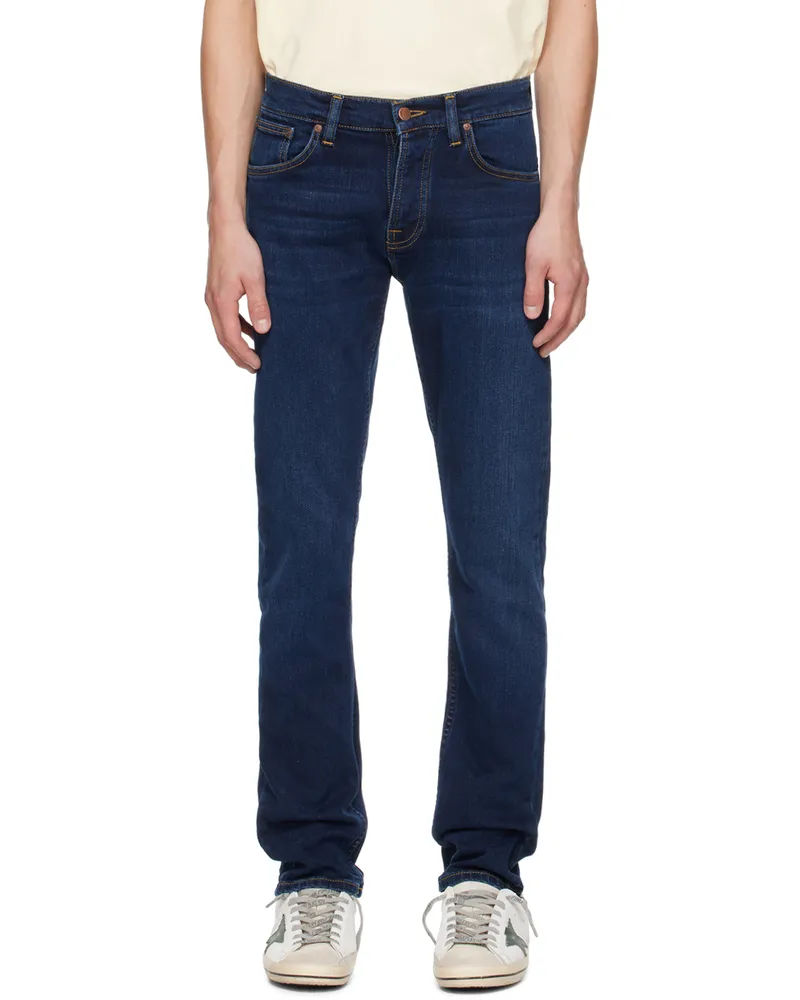 Nudie Jeans Navy Grim Tim Jeans New
