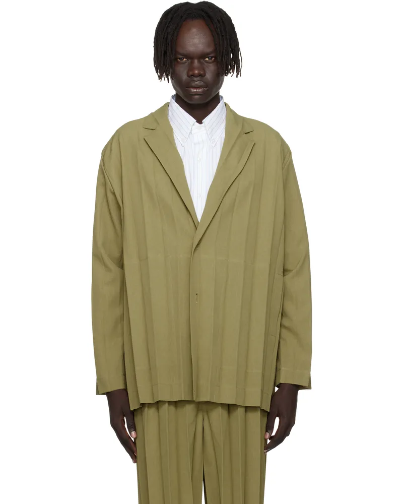 Issey Miyake Khaki Edge Ensemble Blazer 65-khaki