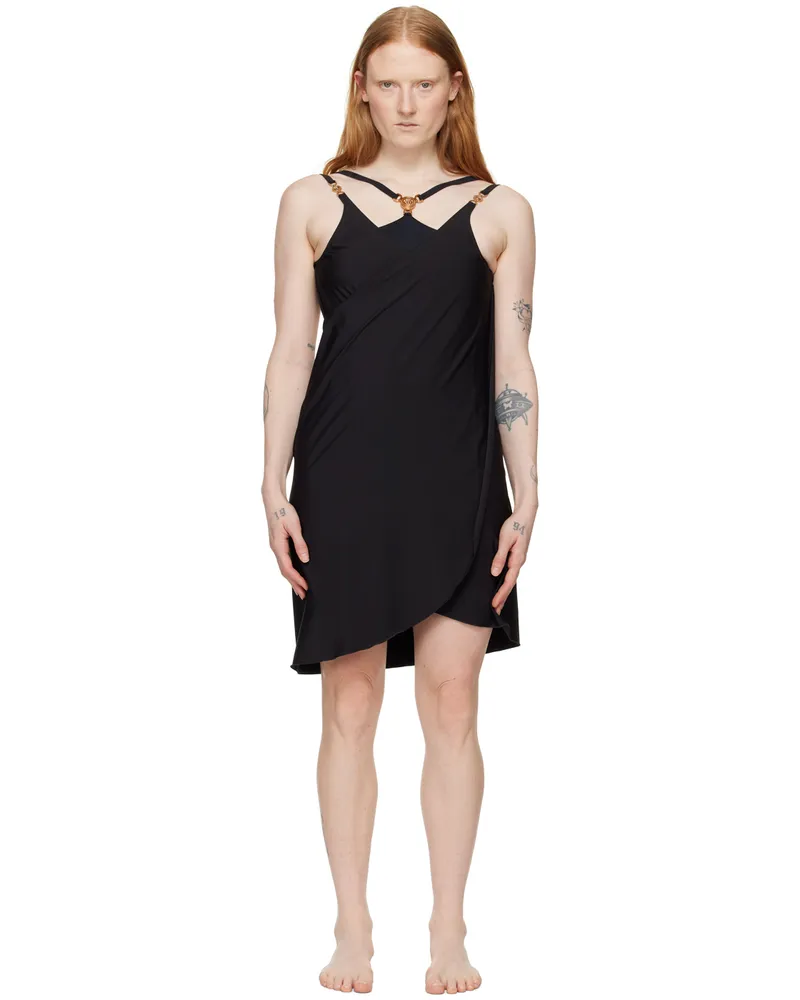 Versace Black Wrap Cover Up Dress 1b000-black