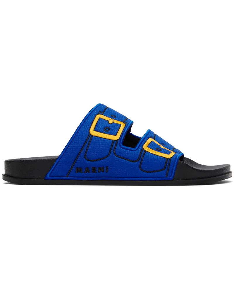 Marni Blue Trompe L'œil Slides 00b56