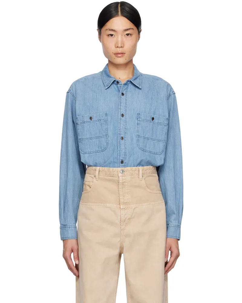 Isabel Marant Blue Vhelynton Denim Shirt 30bu