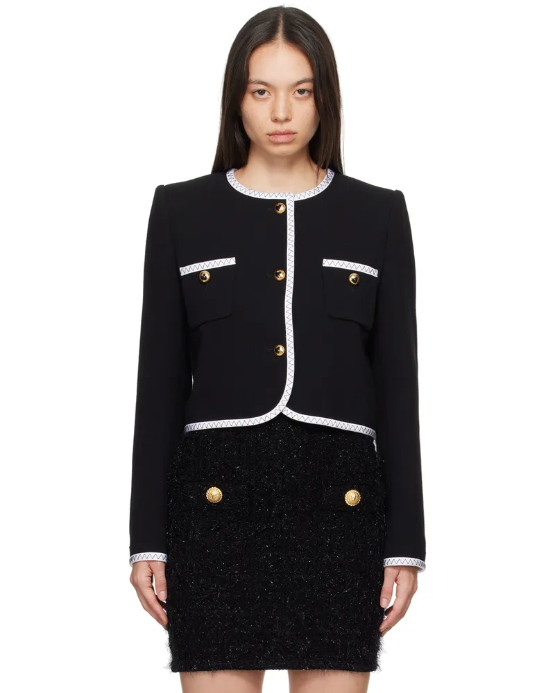 Moschino Black Gold Heart Buttons Jacket 0555