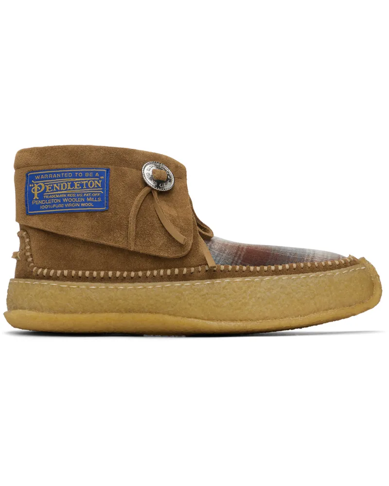 Maison Margiela Tan Check Desert Boots H0a59