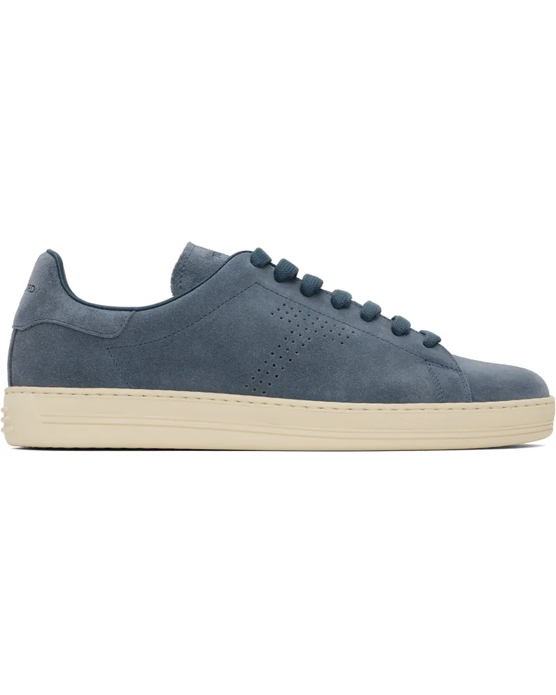Tom Ford Blue Suede Warwick Sneakers Denim