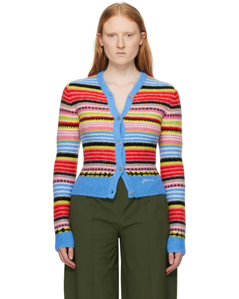 Ganni Multicolor Striped Cardigan 999