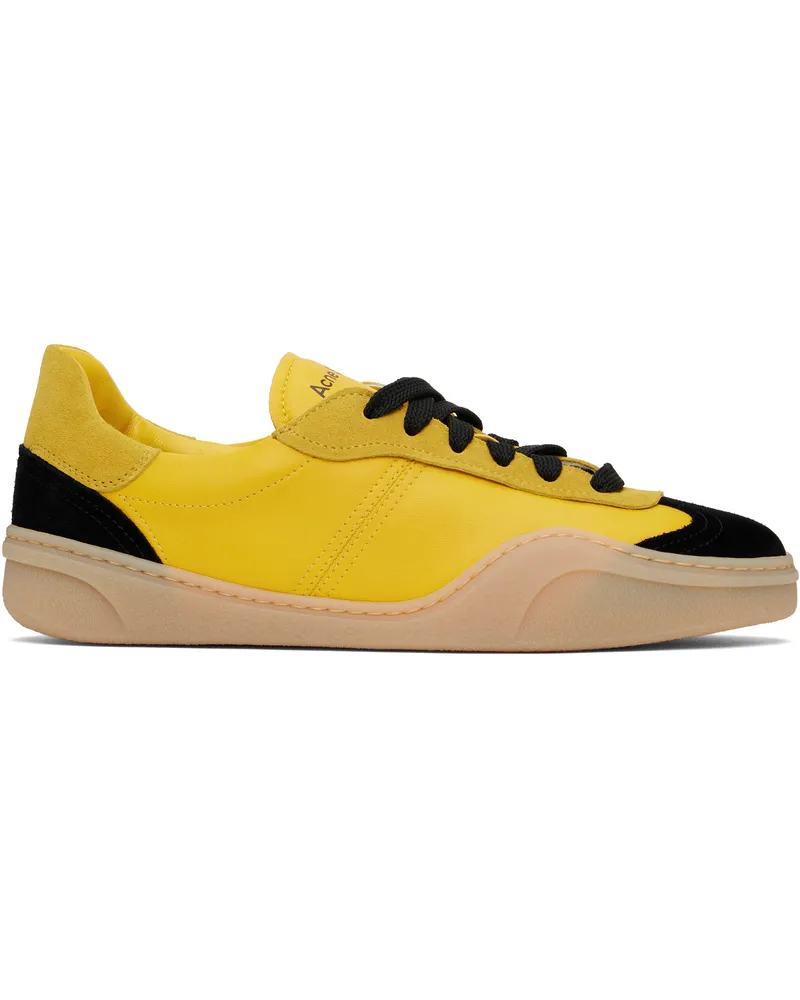 Acne Studios Yellow & Black Lace-Up Sneakers Ane