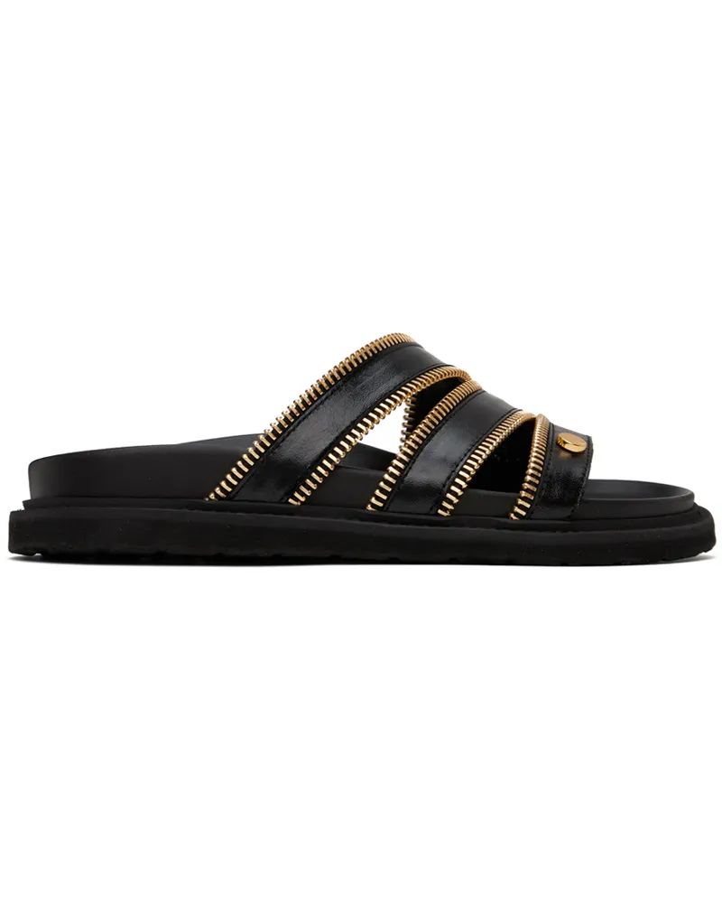 Moschino Black Zipper Detail Sandals 000
