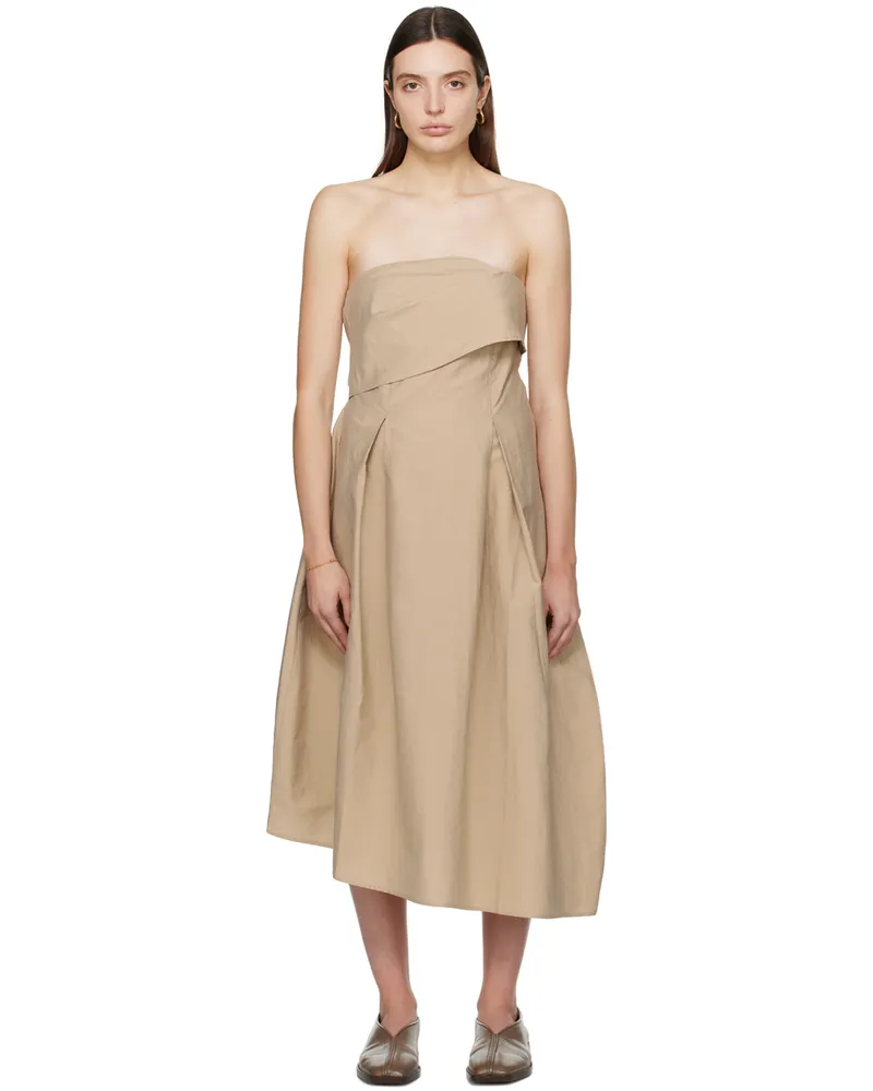 CORDERA Beige Strapless Midi Dress Toasted