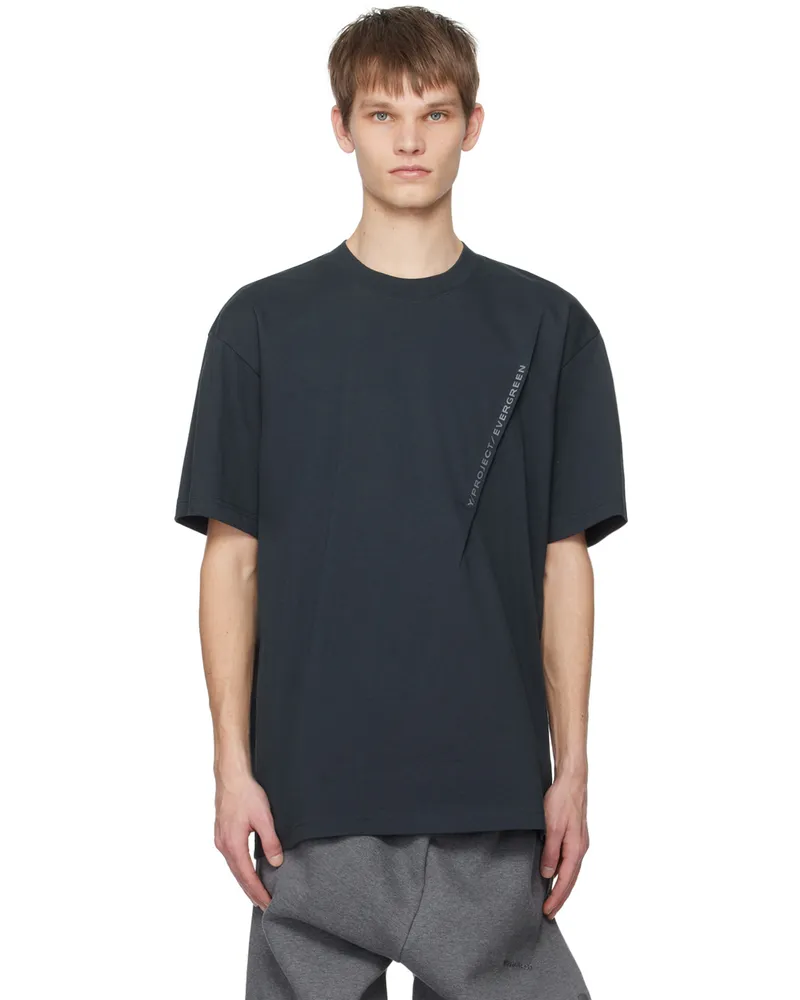 Y/PROJECT Black Pinched T-Shirt Evergreen