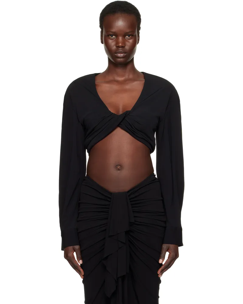 Christopher Esber Black Vivenda Drape Top Black