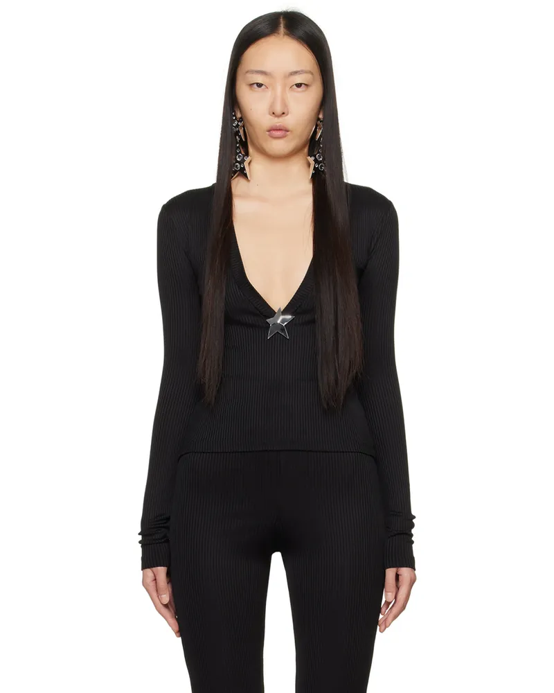 Area Black Star Stud Top Black