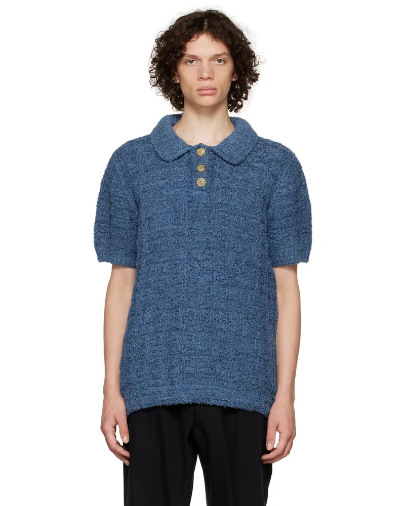 Maison Margiela Navy Knit Polo 002f