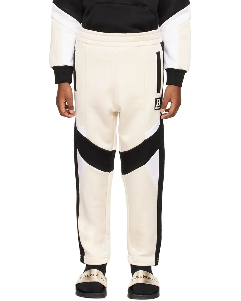 Balmain Kids Off-White Paneled Lounge Pants 109