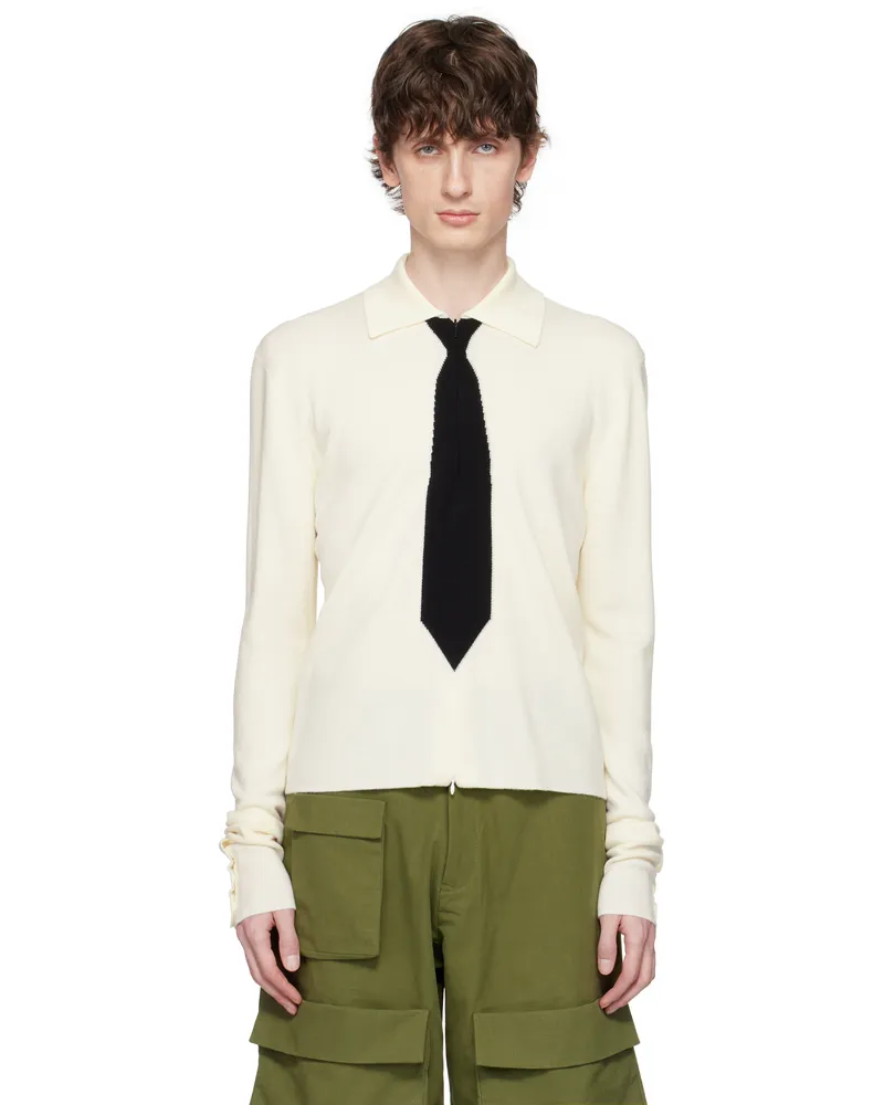 Spencer Badu Off-White Knitted Uniform Polo White