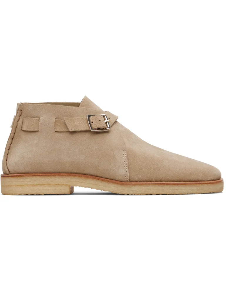 Christophe Lemaire Beige Buckle Slip On Desert Boots Bg225