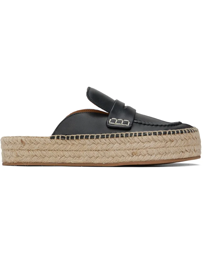 J.W.Anderson Black Leather Espadrilles 19090-001-black