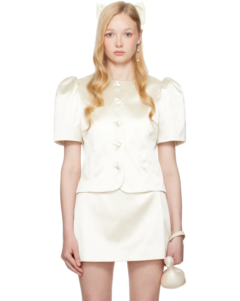 Sandy Liang SSENSE Exclusive Bridal Capsule Bonny Jacket Champagne