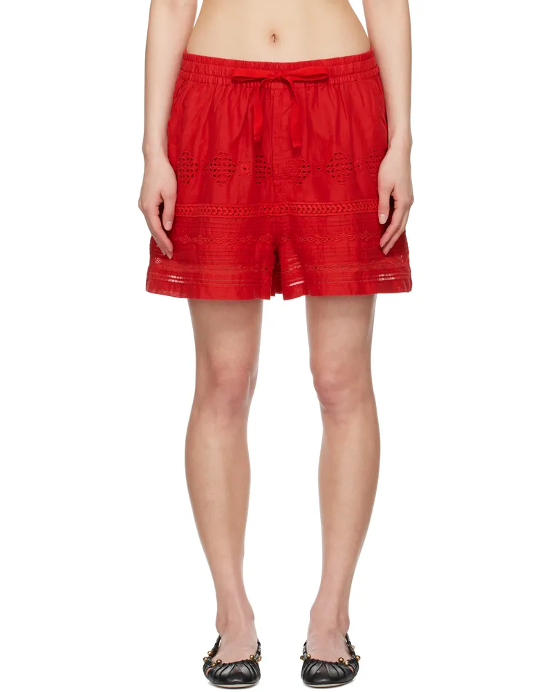 Étoile Isabel Marant Red Damina Shorts Red