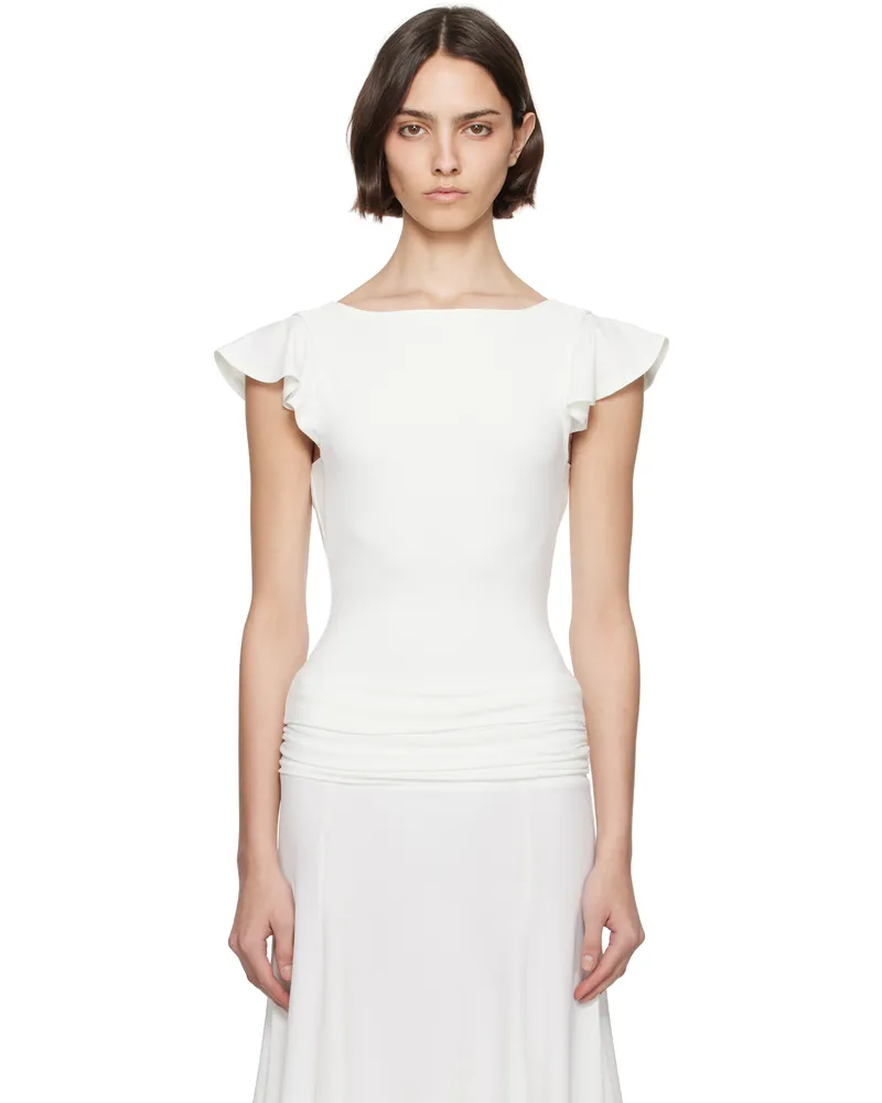 GUIZIO White Soffiano T-shirt Ivory