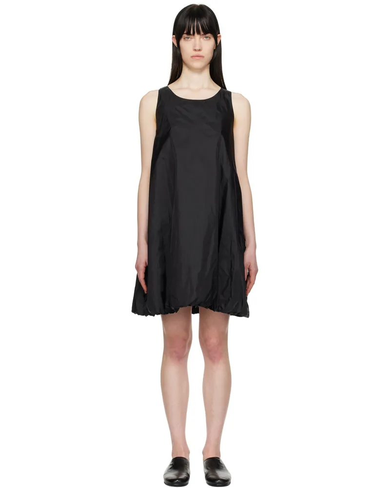 AMOMENTO Black Nylon Volume Minidress Black
