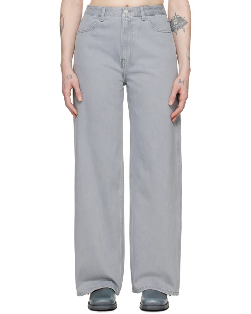 AMOMENTO Gray Bootcut Jeans Light