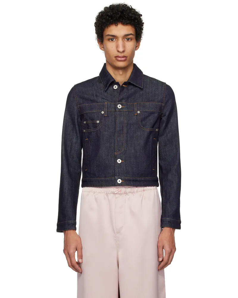Jean Paul Gaultier Blue 'The Inverted' Denim Jacket 55-indigo