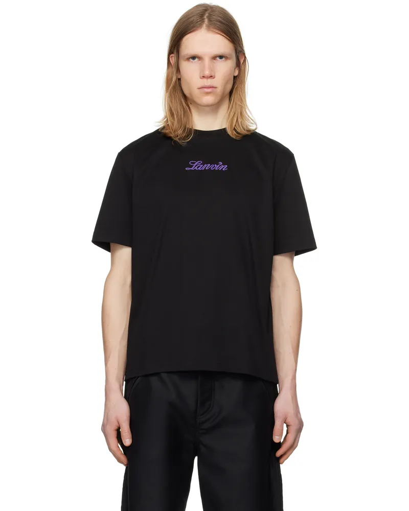 Lanvin Black Bouclette Script Logo T-Shirt Black10