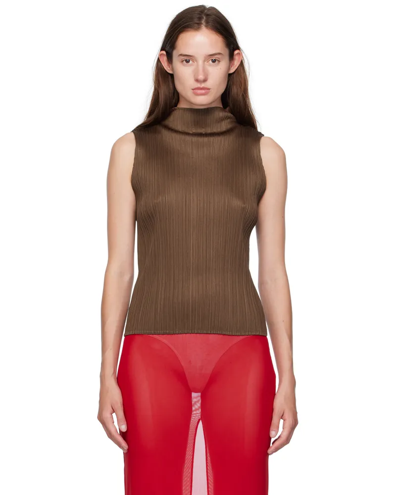Issey Miyake Brown New Colorful Basics 4 Top 44