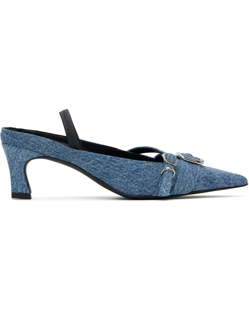Justine Clenquet Blue Joan Slingback Heels Denim