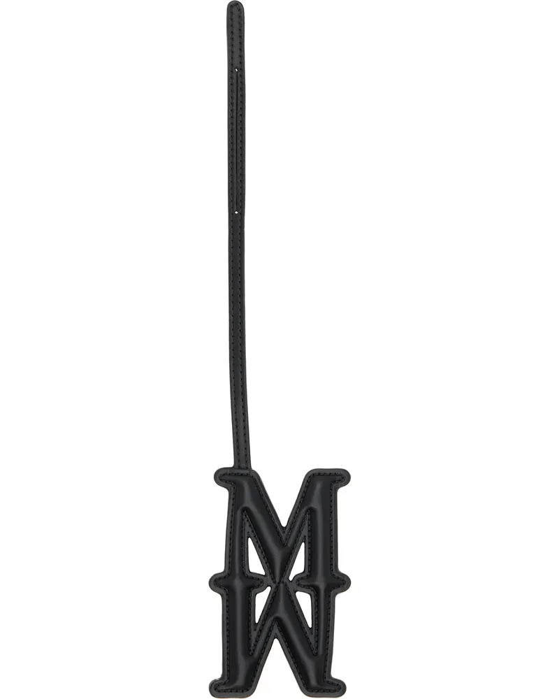 Max Mara Black Leather Monogram Keychain 001