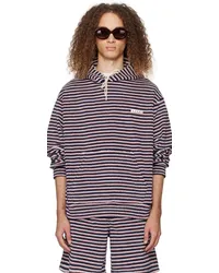 Marni Navy Striped Hoodie Stbblumarine