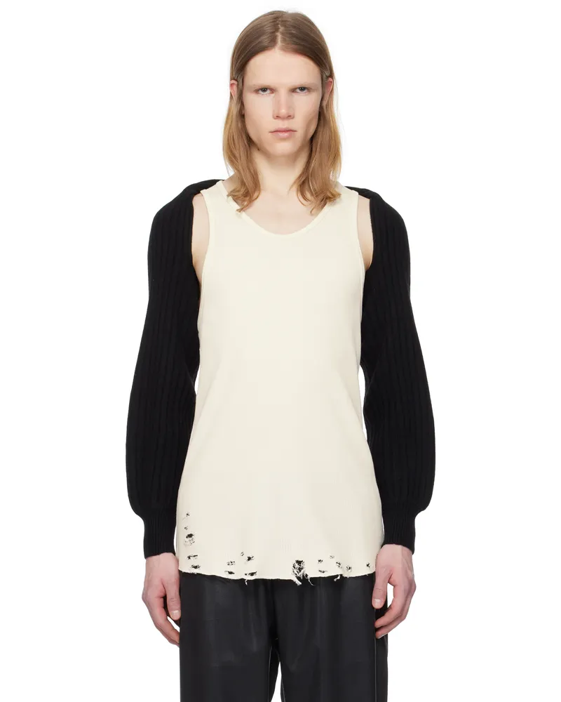 Alexander Wang Black Hybrid Ribbed Sleeves Scarf Black