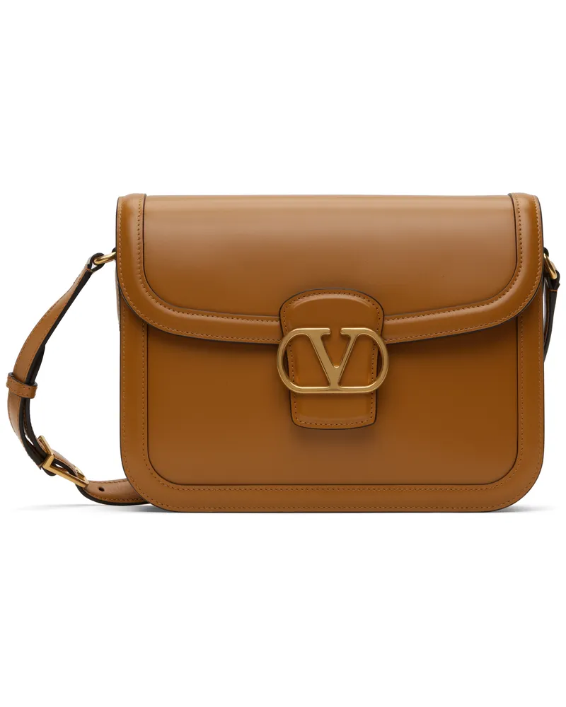 Valentino Garavani Tan 9TO5 Smooth Calfskin Shoulder Bag Wu4