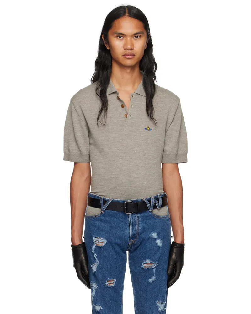 Vivienne Westwood Gray Embroidered Polo 233-y0006-p407